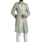 KimKhab Brocade Achkan - Buy Royal Green Golden | Jaipurio